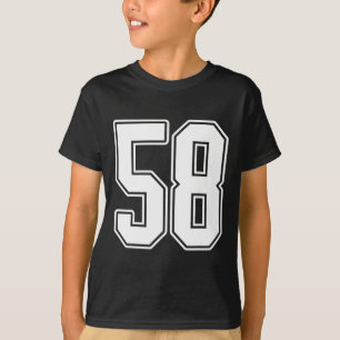 Camiseta Nº 58 White Outline Número 58 Esportivo Fan Jersey