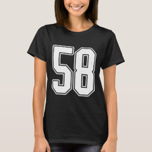 Camiseta Nº 58 White Outline Número 58 Esportivo Fan Jersey