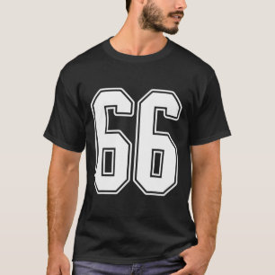 Camiseta Nº 66 do White Outline Número 66 do Fan Jersey Sty
