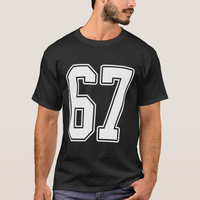 Camiseta Nº 67 do White Outline Número 67 Esportivo Fan Jer (Frente)