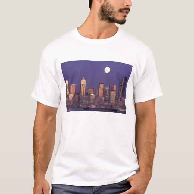 Camiseta N.A., EUA, Washington, linha do horizonte Seattle (Frente)