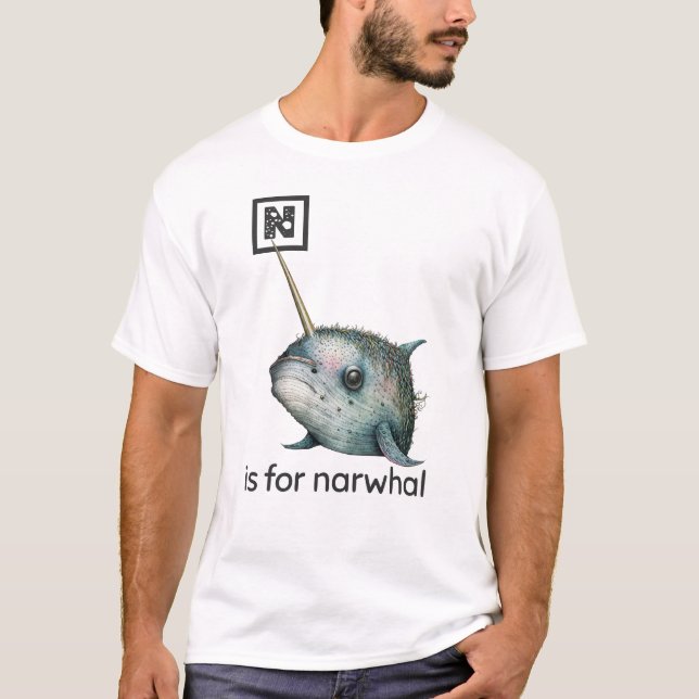 Camiseta N é para o T-Shirt Narwhal (Frente)