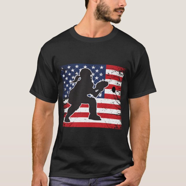 Camiseta N Equipe de Bandeira de Softball Distensível dos E (Frente)