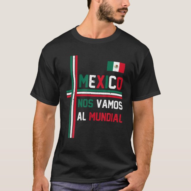 Camiseta N Vamos Al Mundial México Bandeira Futebol M (Frente)