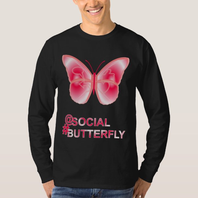 Camiseta Na Borboleta da Hashtag Social (Frente)