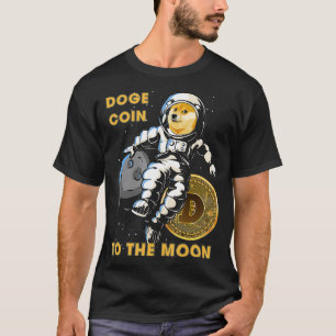 Camiseta Na Dogecoina À Lua Cripto Cães Engraçados