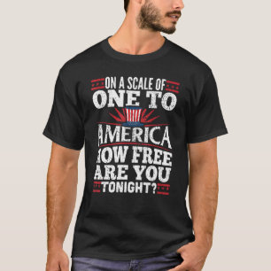 Camiseta Na Escala De Um Para A América 4 De Julho Quarto P