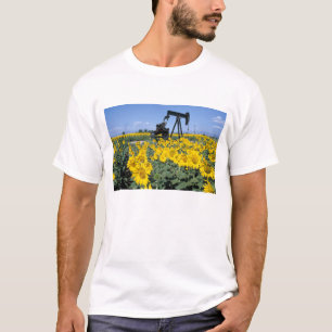 Camiseta Na, EUA, Colorado, Girassóis, Torre de Perfuração
