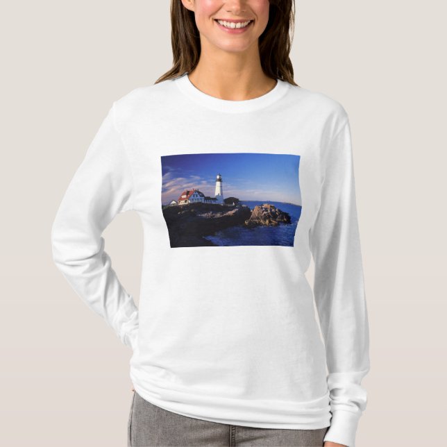 Camiseta NA, EUA, Maine. Farol de Portland Head. (Frente)