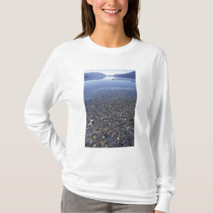 Camiseta NA, EUA, Montana, Glacier NP Rochas no Lago