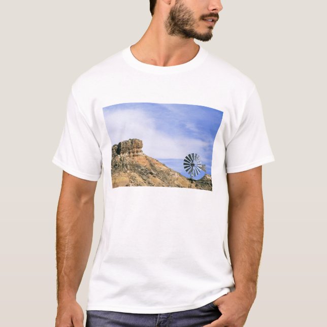 Camiseta NA, EUA, Texas Windmill e penhascos de Palo Duro (Frente)