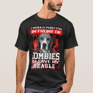 Camiseta Na Frente Dos Zumbis Para Salvar Meu Beagle Hallow
