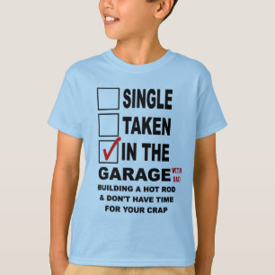 CAMISETA NA GARAGEM (COM PAI) QUE CONSTRÓI UM HOT ROD