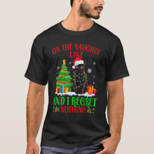 Camiseta Na Lista de Natal Travesso E Não Me Arrependo Gato