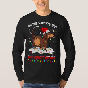 Camiseta Na Lista Maldita Eu Não Lamento Nada De Dachshund 
