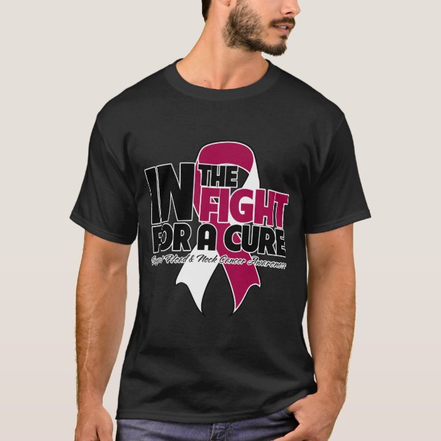 Camiseta Na luta para uma cura - cancer principal e de (Frente)