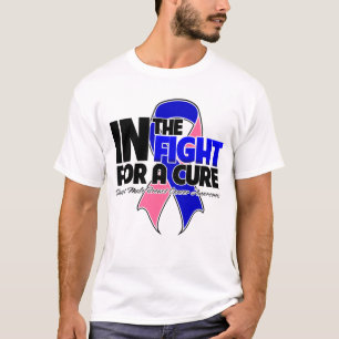 Camiseta Na luta para uma cura - cancro da mama masculino