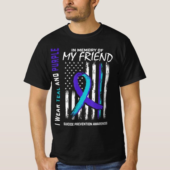 Camiseta Na Memória, Amigo da Prevenção de Consciência Suic (Frente)