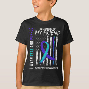 Camiseta Na Memória, Amigo da Prevenção de Consciência Suic
