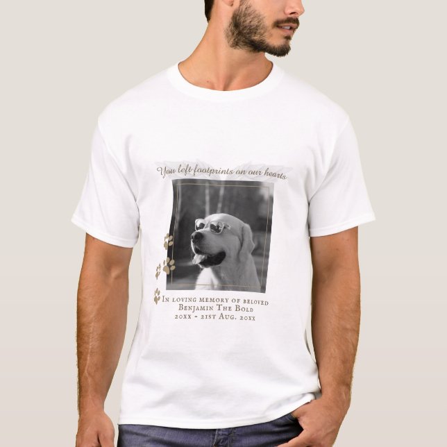 Camiseta Na memória de amor, Pet Dog Memorial Keepsasasaame (Frente)