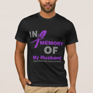 Camiseta Na memória de meu câncer de pâncreas do marido