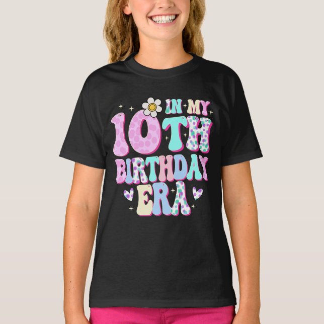 Camiseta Na minha 10ª garota do aniversário Décimo aniversá (Frente)