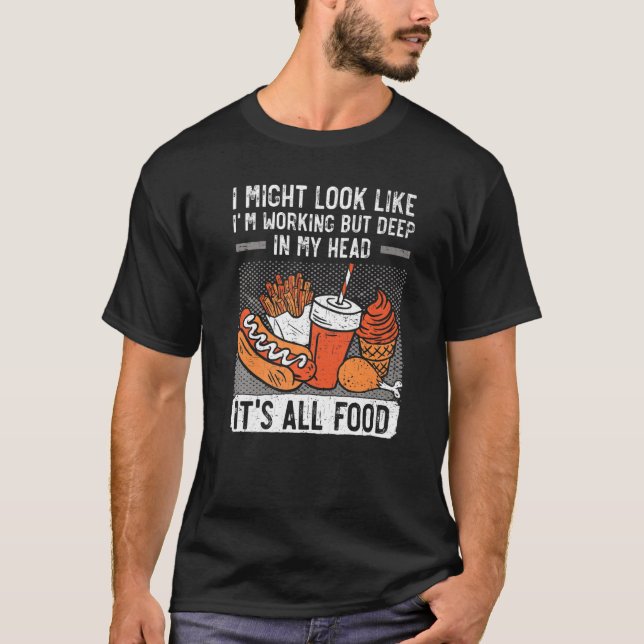 Camiseta Na minha cabeça é tudo Comida Certified Foodie Sna (Frente)