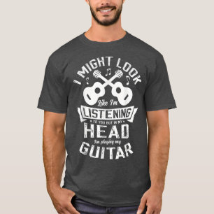Camiseta Na Minha Cabeça Estou Tocando Meu Músico Guitarris