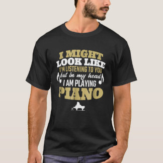 Camiseta Na Minha Cabeça Estou Tocando Meu Pianista Engraça