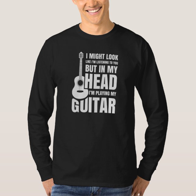 Camiseta Na Minha Cabeça Estou Tocando Minha Guitarrista (Frente)