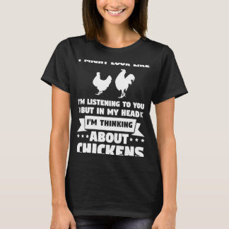 Camiseta Na minha cabeça, penso em galinhas
