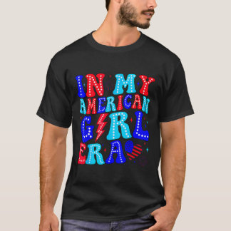 Camiseta Na Minha Era de Garota Americana Retro 4 de Julho 