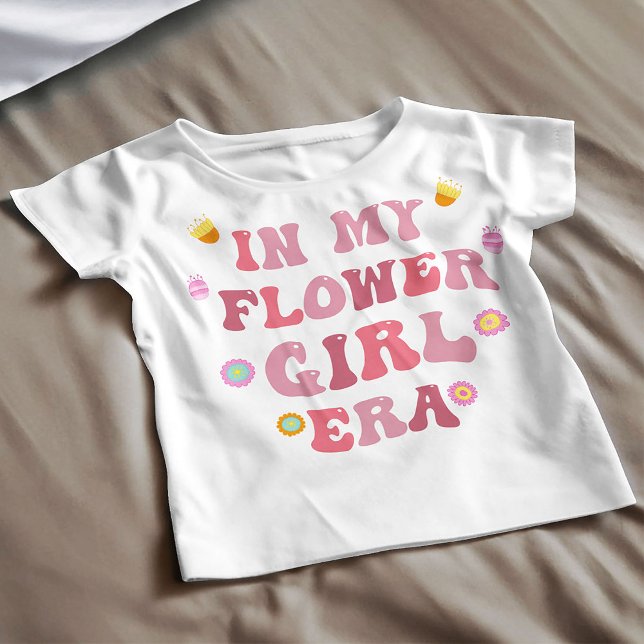 Camiseta Na Minha Era de Menina de Flores - Perfei (Groovy birthday girl shirt, retro birthday girl toddler shirt, birthday girl gift, birthday shirt, )