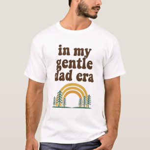 Camiseta Na Minha Era de Pai Gentil Arco-Íris Retro Groovy