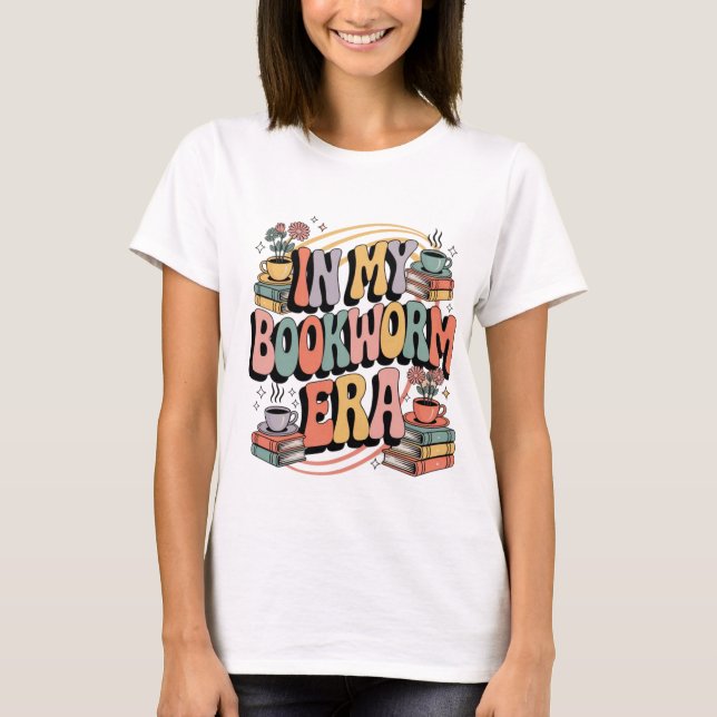 Camiseta Na minha era do Bookworm - Estética do Groovy 70 (Frente)