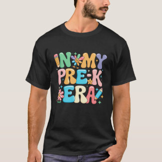 Camiseta Na Minha Era Pré-K Garota Volta às Aulas Fofa Pré-