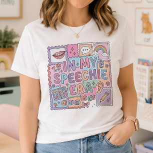 Camiseta Na Minha Era Speechie Terapia de Fala Pastel