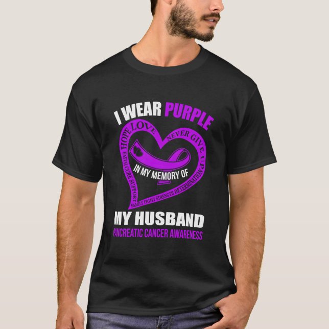 Camiseta Na Minha Memória, O Meu Câncer de pâncreas Marido  (Frente)