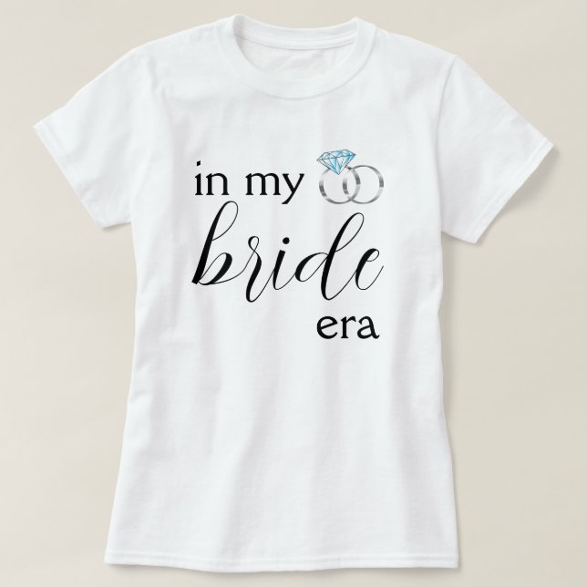 Camiseta Na Minha Noiva Era Casamento Anéis De Prata (Frente do Design)