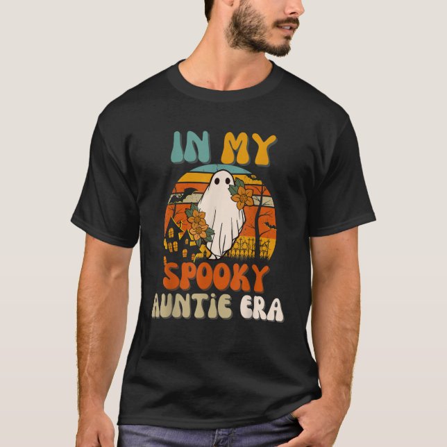 Camiseta Na Minha Tia Spookie Era Halloween Mulheres A (Frente)