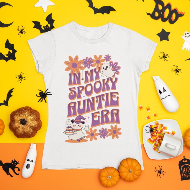 Camiseta Na minha tia Spooky Era Retro Halloween (Criador carregado)