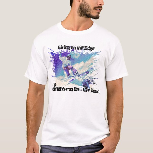 Camiseta Na moagem do snowboard j2A Califórnia da borda (Frente)