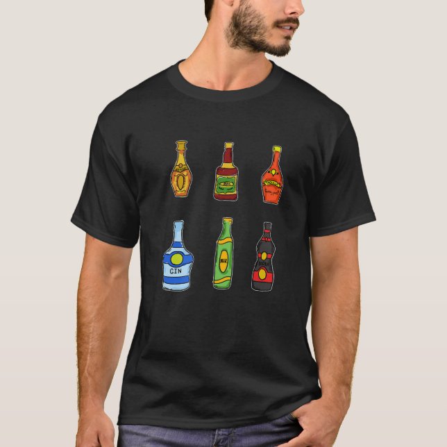 Camiseta Na moda Álcool Bebidas Whisky Gin Party Festival (Frente)