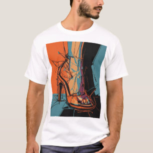 Camiseta Na moda artístico Calçado da abstrato