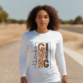 Camiseta Na moda branco Ação de Graças