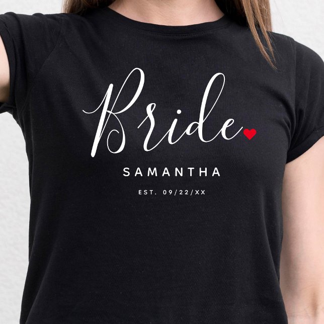 Camiseta Na moda Bride Wedding (Criador carregado)