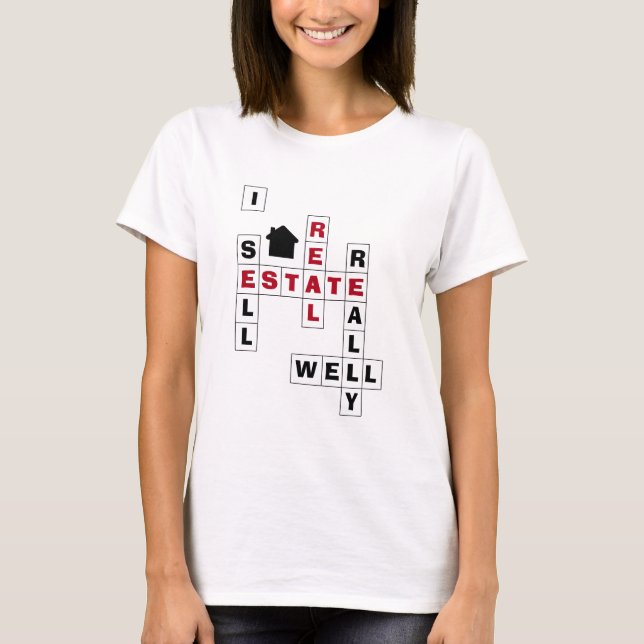 Camiseta Na moda Crossword I VENDER IMOBILIÁRIO (Frente)