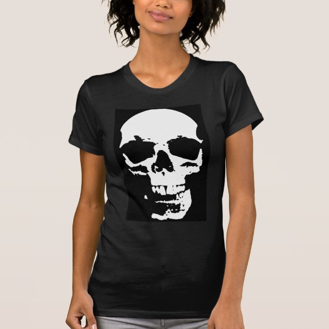 Camiseta Na moda de Arte Pop a Preto e Branco Legal (Frente)