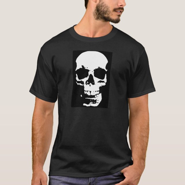 Camiseta Na moda de Arte Pop a Preto e Branco Legal (Frente)
