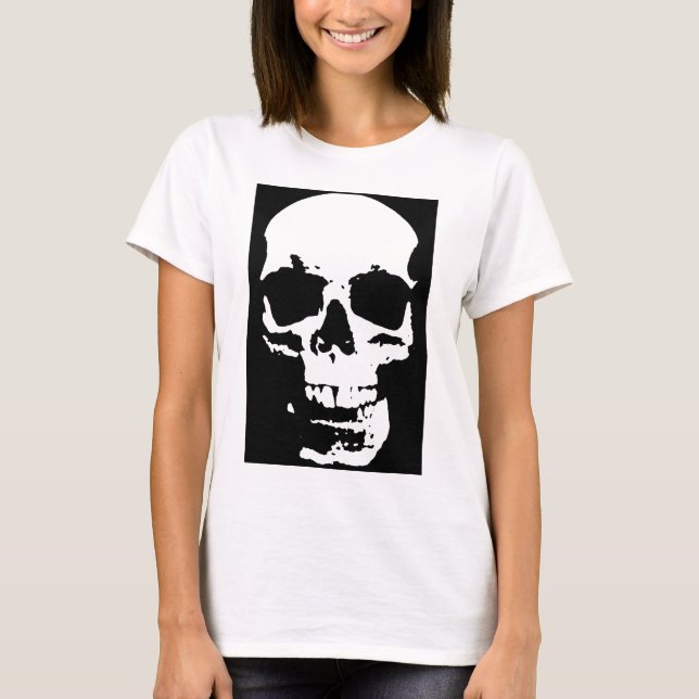 Camiseta Na moda de Arte Pop a Preto e Branco Legal (Frente)